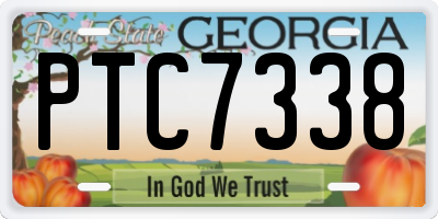 GA license plate PTC7338