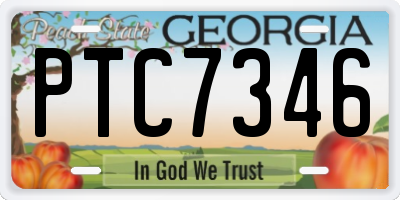 GA license plate PTC7346