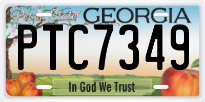 GA license plate PTC7349
