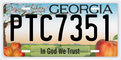 GA license plate PTC7351