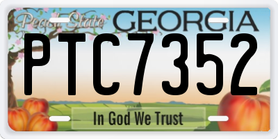 GA license plate PTC7352