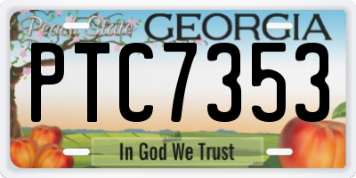 GA license plate PTC7353