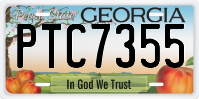 GA license plate PTC7355