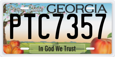GA license plate PTC7357