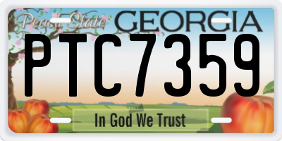 GA license plate PTC7359