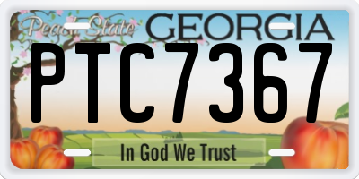 GA license plate PTC7367