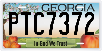GA license plate PTC7372