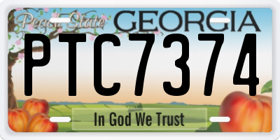 GA license plate PTC7374