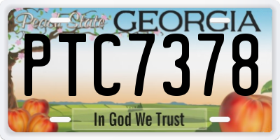 GA license plate PTC7378