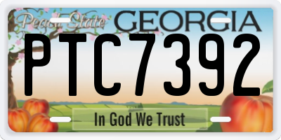 GA license plate PTC7392