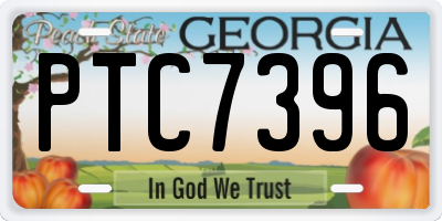 GA license plate PTC7396