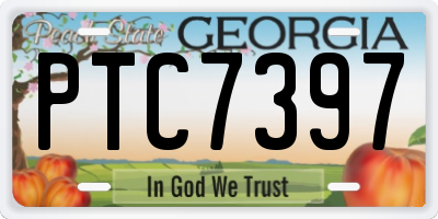 GA license plate PTC7397