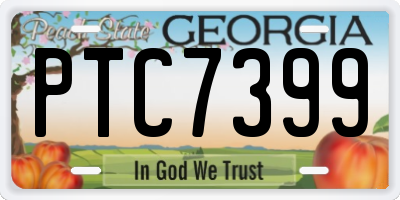 GA license plate PTC7399