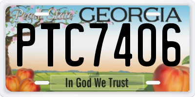 GA license plate PTC7406