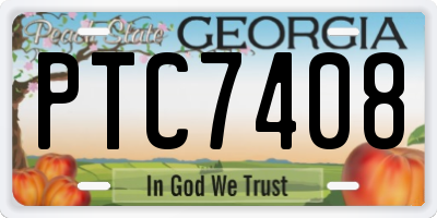 GA license plate PTC7408