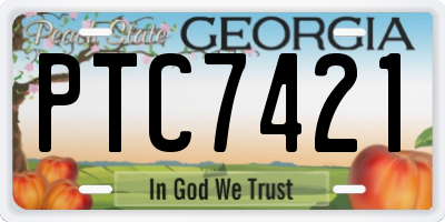 GA license plate PTC7421