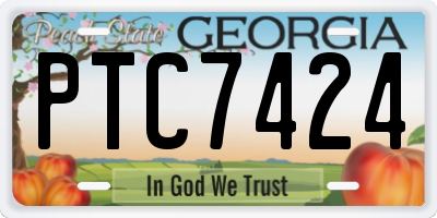 GA license plate PTC7424