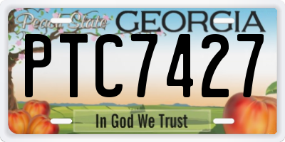 GA license plate PTC7427