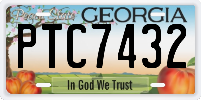 GA license plate PTC7432