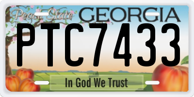 GA license plate PTC7433