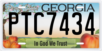 GA license plate PTC7434