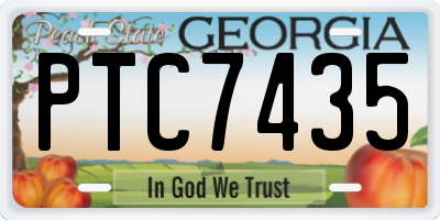GA license plate PTC7435