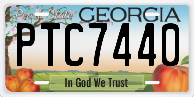 GA license plate PTC7440