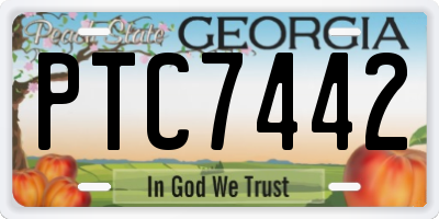 GA license plate PTC7442