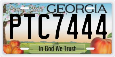 GA license plate PTC7444