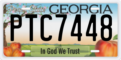 GA license plate PTC7448