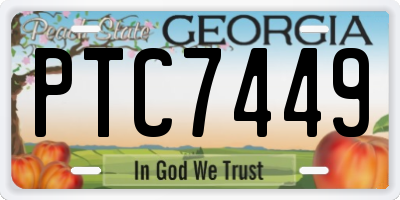 GA license plate PTC7449