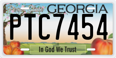 GA license plate PTC7454