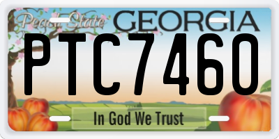 GA license plate PTC7460