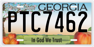GA license plate PTC7462