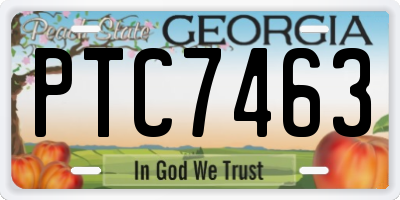 GA license plate PTC7463