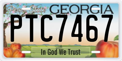 GA license plate PTC7467