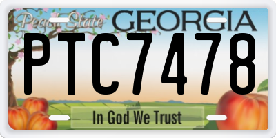 GA license plate PTC7478