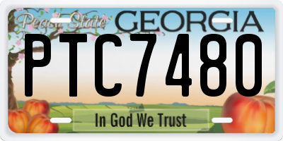 GA license plate PTC7480
