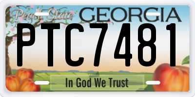 GA license plate PTC7481