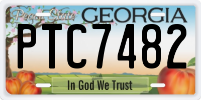 GA license plate PTC7482
