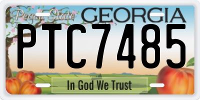 GA license plate PTC7485