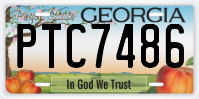 GA license plate PTC7486