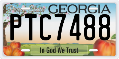 GA license plate PTC7488