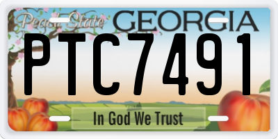 GA license plate PTC7491