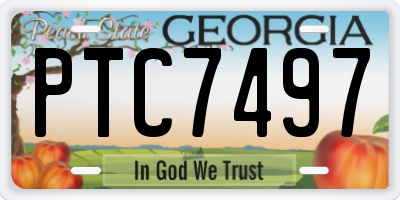 GA license plate PTC7497