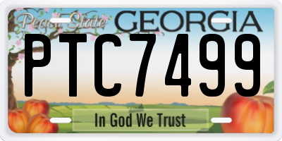 GA license plate PTC7499
