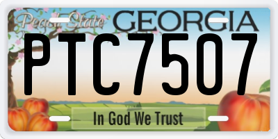 GA license plate PTC7507