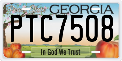 GA license plate PTC7508
