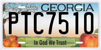 GA license plate PTC7510
