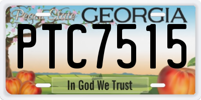 GA license plate PTC7515